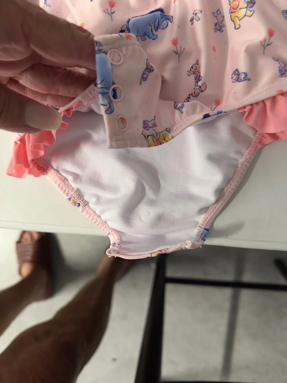 Pink Baby  swimsuit with Winnie the Pooh Characters size 6 months year without t